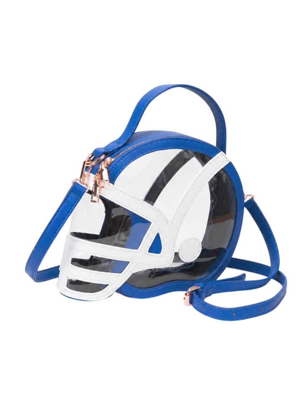 Tigerstars Royal Blue Transparent Gameday Football Helmet Shaped Crossbody Bag